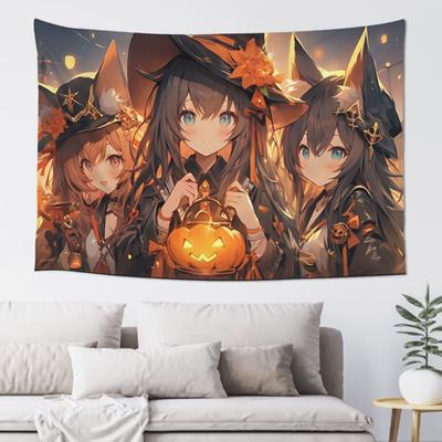 Halloween Spooky Anime Girl Tapestry Room Decoration Home Decoration Tapestry Decor Accessories Cute Room Decor