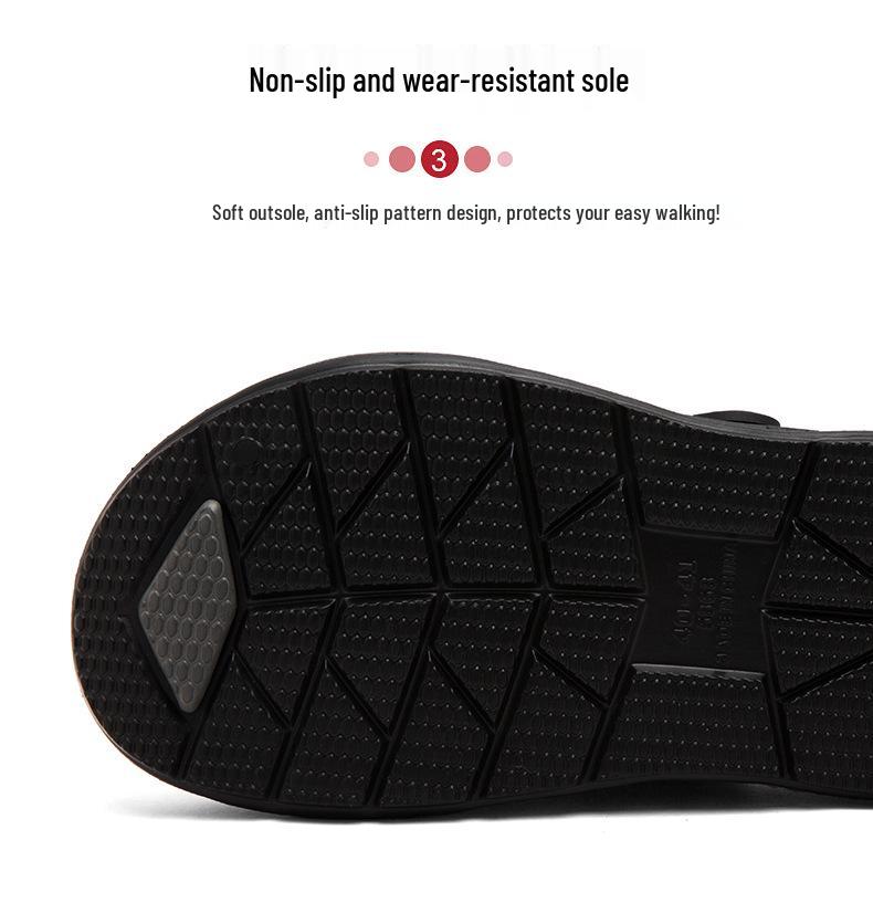Men's Large Size Open-Toe Beach Sandals - Teen Squishy Feel Summer Slippers
