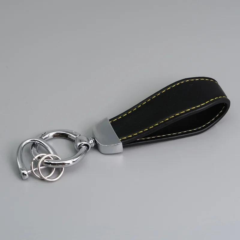 Custom LOGO Vintage PU Leather Keychain Laser Engrave Metal Car Keyring Personalize Texts Key Chains for Men and Women Gift