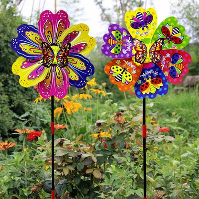 Schmetterling Blume Windmühle Bunte Wind Spinner Garten Hof Dekoration Kinder Spielzeug