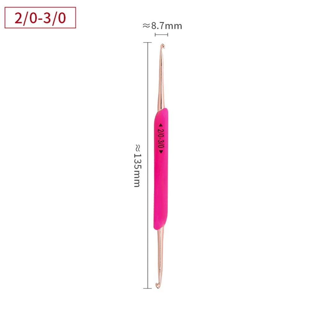 Crochet Hooks Silicone Handle Double Head Aluminum TPR Crochet Hook Set Weave Knitting Crochet Tools Home Sewing Tools