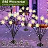 1PC Snowflake Solar Christmas Decorations 2 Modes Swaying Garden Lights Outdoor Pathway Solar Lawn Decor Stake Light Warm Light