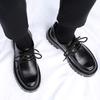 Men's Shoes Spring Breathable New Trend Platform Casual Shoes British Business Men's Big Head Leather Shoes Genuine Leather