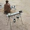 Foldable Camping Tripod Top Plate High Strength Bending Camping Hanging Rack Top Plate with Hanging Hole for BBQ Picnic Hiking