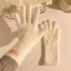 Korean Warm Winter Gloves Mink Fleece Soft Thick Velvet Mittens Knitted Gloves Winter Accessories