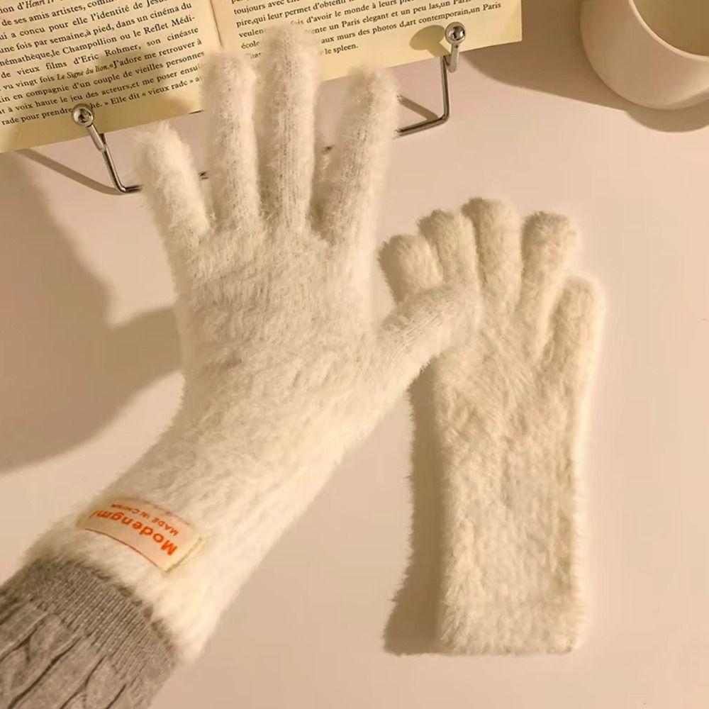 Warm Winter Plush Gloves Mink Fleece Velvet Mittens Korean Touch Screen Gloves  Winter Accessories