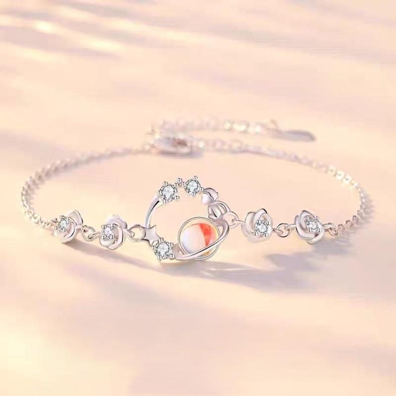 Zinc Alloy Bracelet Sparkling Zircon Flower Bracelet Handmade Bracelet Alloy For Daily Wear Fashion Accessory Party