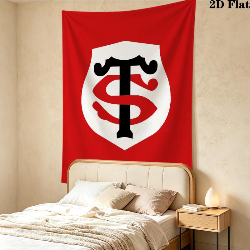 Stade Toulousain Wall Tapestry Aesthetic Wall Hanging Printed Fabric Blanket Decorative Tapestries For Bedroom Living Room Home Decor
