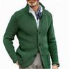 Men's Casual And Trendy Solid-color Warm Sweater Jacket, Men's Long-sleeved Button-up Stand-up Neck Knitted Sweater