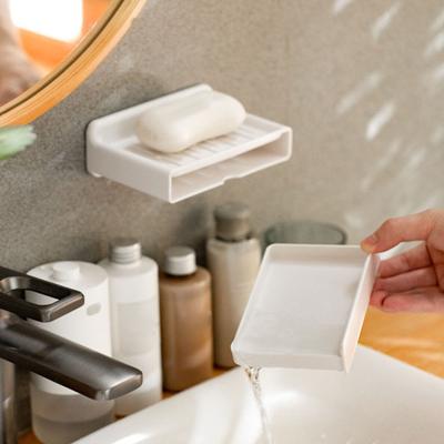 Selbstentleerende Seifenschale mit Schubladenförmiger Tropfschale Wandmontierter Seifenhalter für Dusche Badezimmer Badewanne Küchenspüle