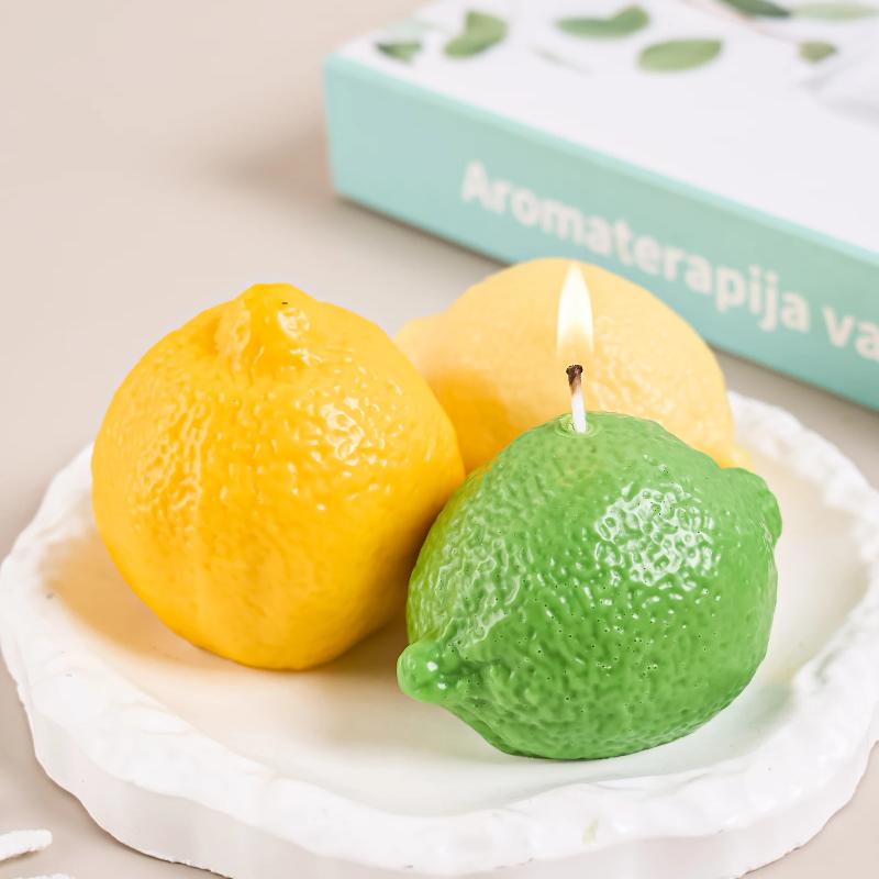 Lemon Silicone Candle Mold-DIY Crafting Mold for Soaps,and Candles|Vibrant Yellow Fruit Design with Realistic Textured Surface