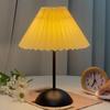 Nordic Bedroom Bedside Desk Lamp Home Fabric Lampshade Dining Bar Table Lamps USB Pleated Atmosphere Light Indoor Decoration