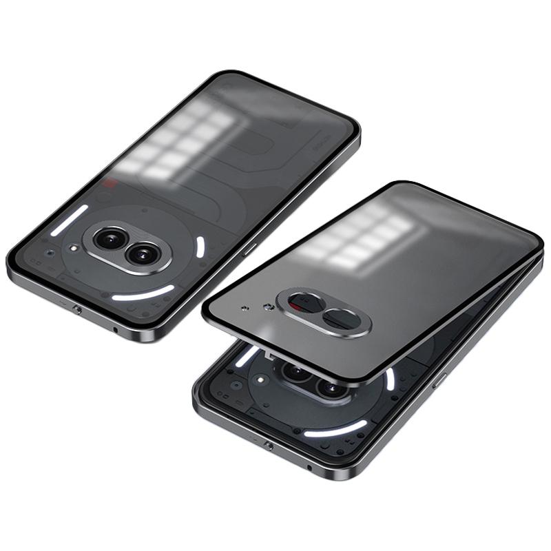 For Nothing Phone (2a) Case Pop-Up Snap Lock Anti-Drop Aluminium Alloy+PC Matte Phone Cover