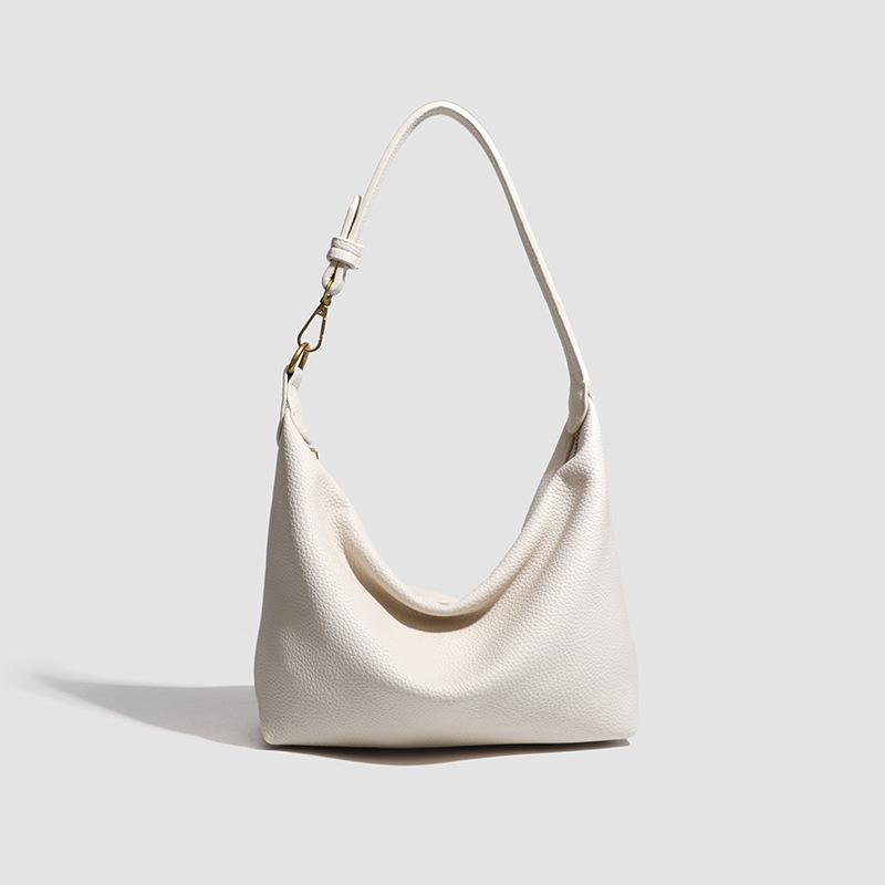 Simple Bag European and American New Lychee Pattern Underarm Bag Soft Leather Versatile Casual Dumpling Bag Women's Bag