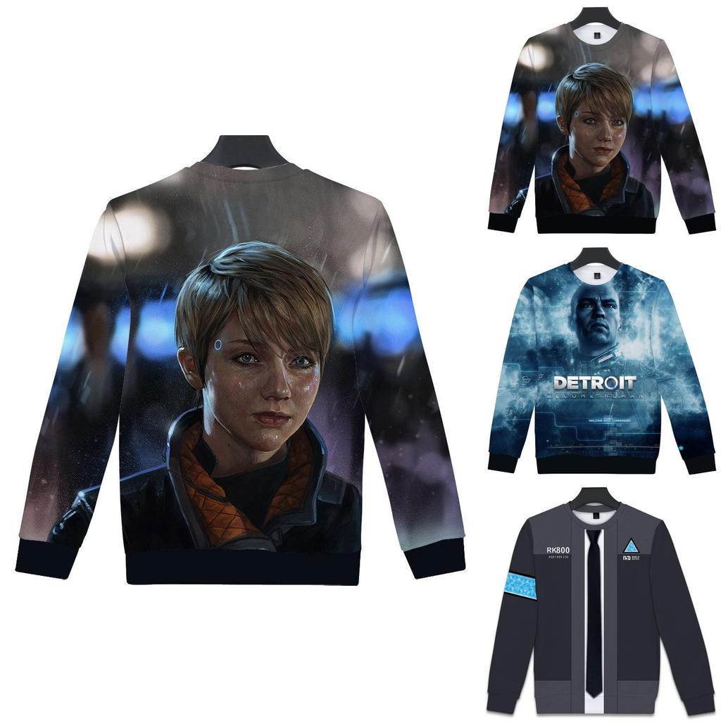 Premium Quality Detroit Become Human Connor Cosplay 3d Print Hoodie Sweater Costume