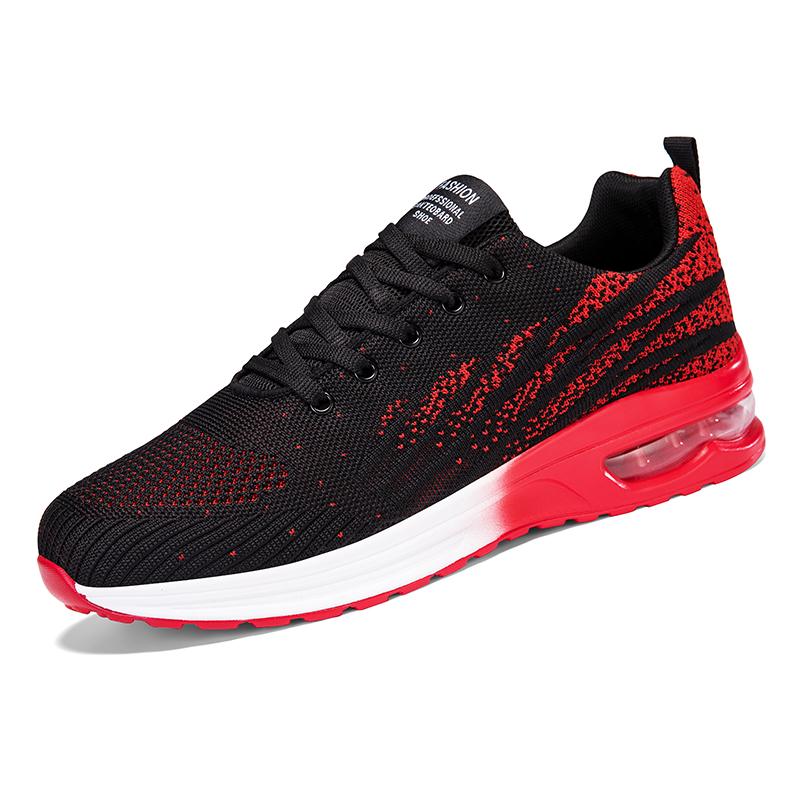 Plus Size 37-47 Sneakers Men Women Comfort Air-cushion Running Sports Shoes Breathable Knitted Trainers for Jogging Training