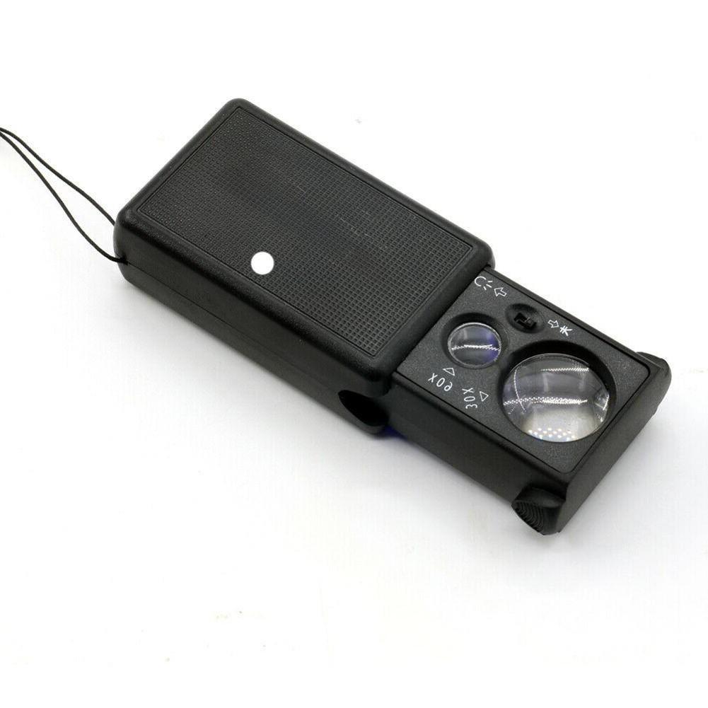 30/60X Jewelry Magnifier Jewellers Eye Magnifying Glass LED Light Lens Loupe