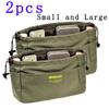 1/2pcs Small And Large Storage Organizers With Cord, Bag With Multi-Pocket Lining, Lightweight Portable Travel Storage Bag,