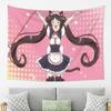 VIKAMA Kitty Maid Dress Tapestry Anime Cute Anime Atmosphere Ins Style Live Broadcast Room Room Decoration Home Decoration
