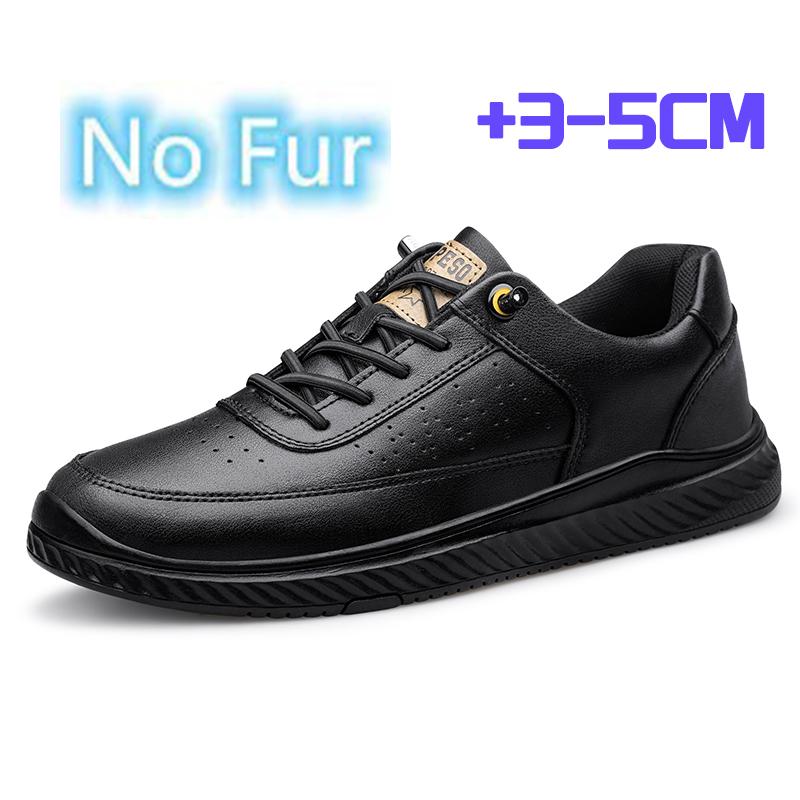 Fashion Classic Genuine Leather Men's Skateboarding Shoes Comfy Warm Snow Shoes Versatile Travel Sneakers Solid Color Man Sports Shoes