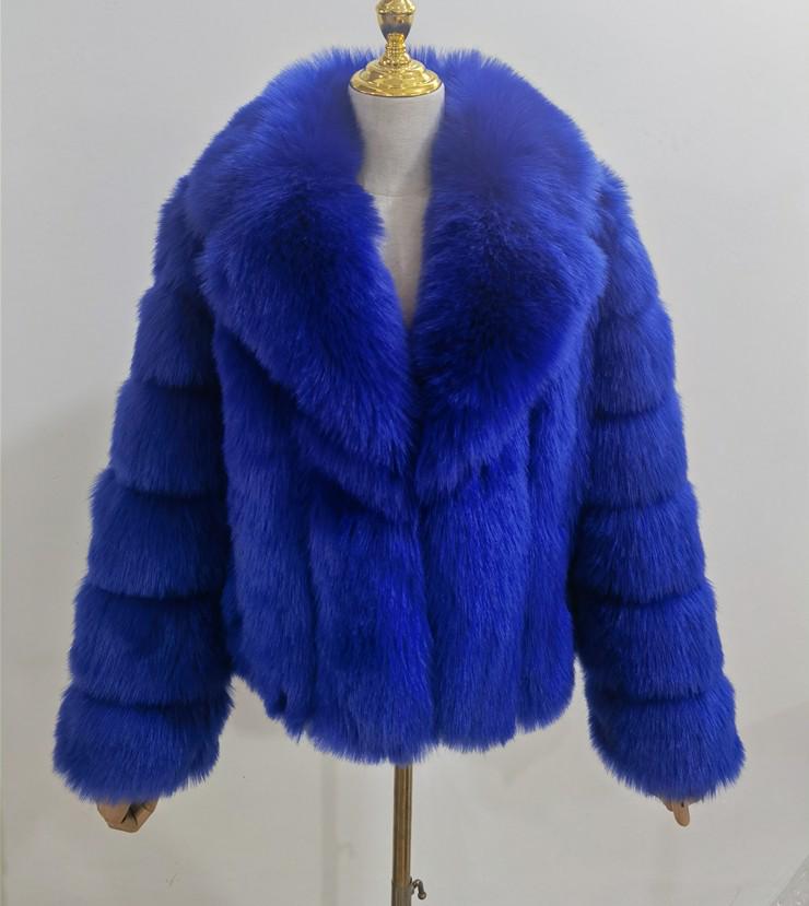 European and American Women's Faux Fur Coat, Imitation Fox Fur, 2023 Autumn/Winter Collection, Suit Collar.