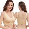 Front Cross Side Buckle Lace Gathered Wireless Sports Bra For Women Yoga Running Fitness