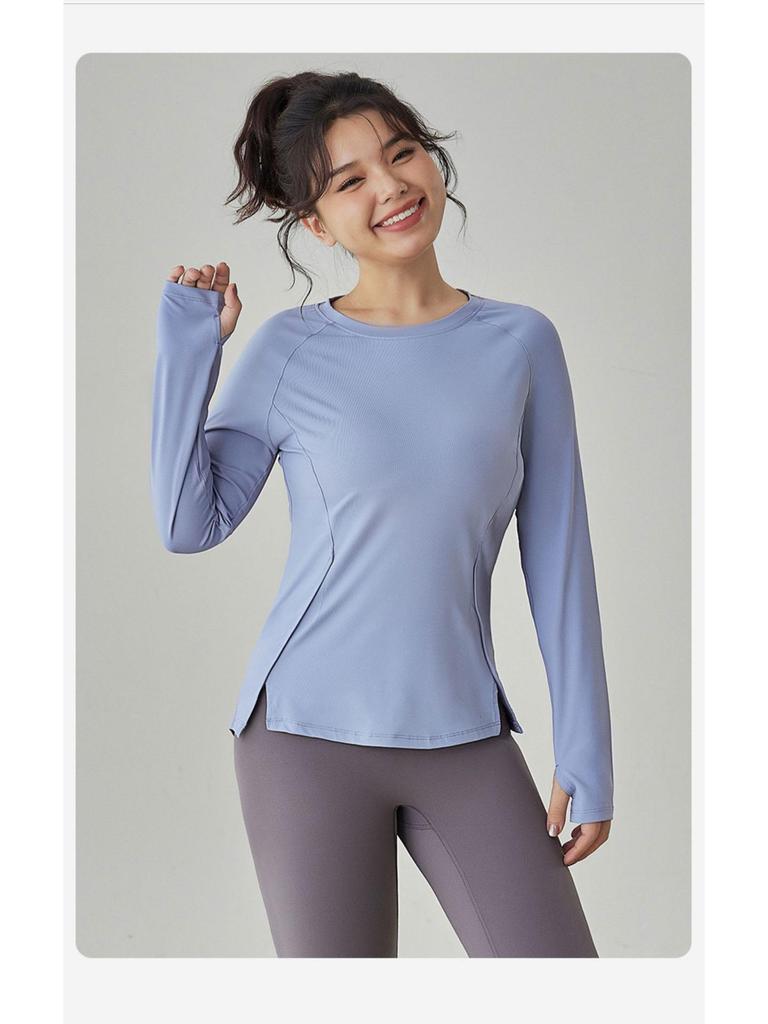 Women's Plus Size Long Sleeve Quick-Dry Yoga Top