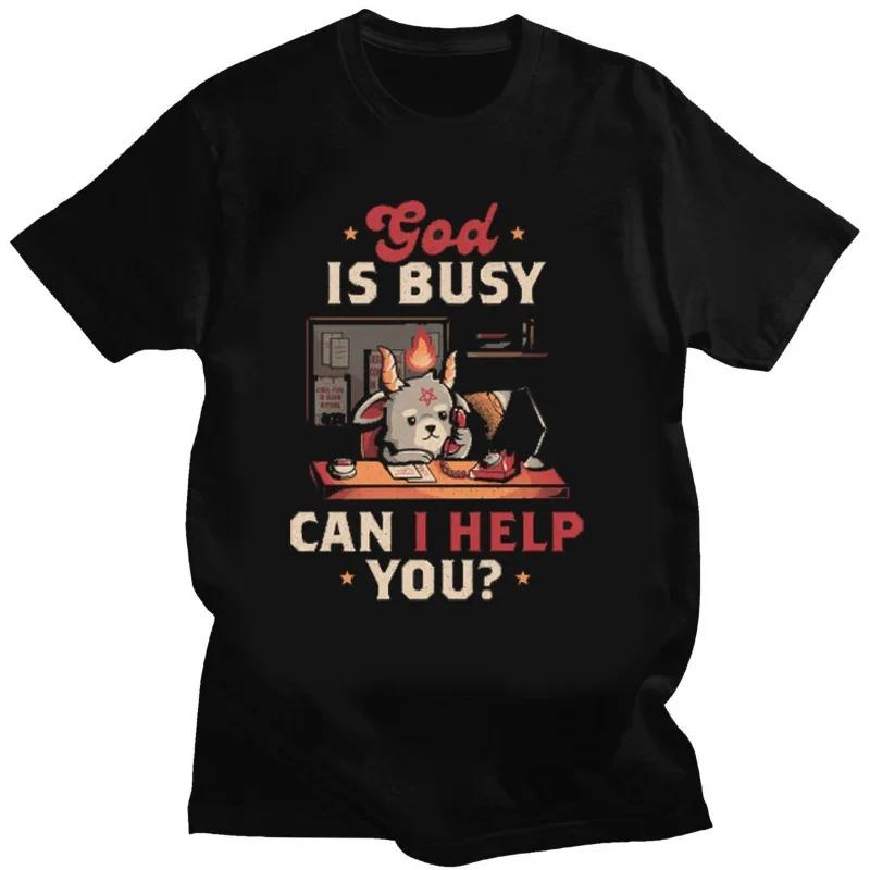 Kawaii Satan Demon Graphic Tshirts Funny Goat TeeHail Baphomet Horror Funny Evil T Shirt Men Women Summer M-4XL Tee Shirts