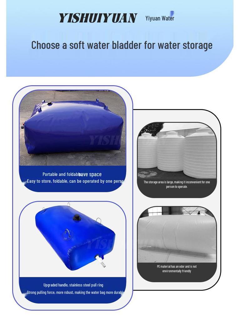 Grande Poche souple en PVC Épaisse Résistante à l'usure pour Stockage d'eau d'Urgence et d'Irrigation