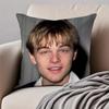 Handsome Actor lLeonardo DiCaprio Cushion Cover Pillowcase Antidustmite Invisible Zipper Short Plush Sofa Cushion