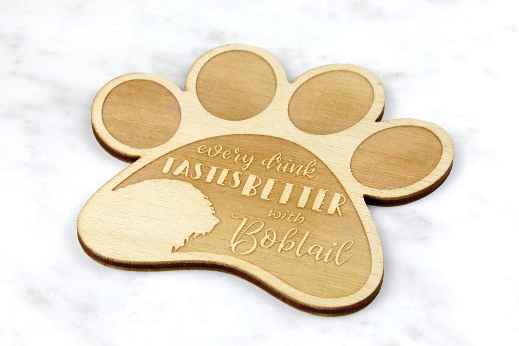 Eski İngiliz Çoban Köpeği, Bobtail, Bob-tail - Bardak altlığı, köpekli gravürlü bardak altlığı, Art-Dog markası tarafından köpek severlere hediye