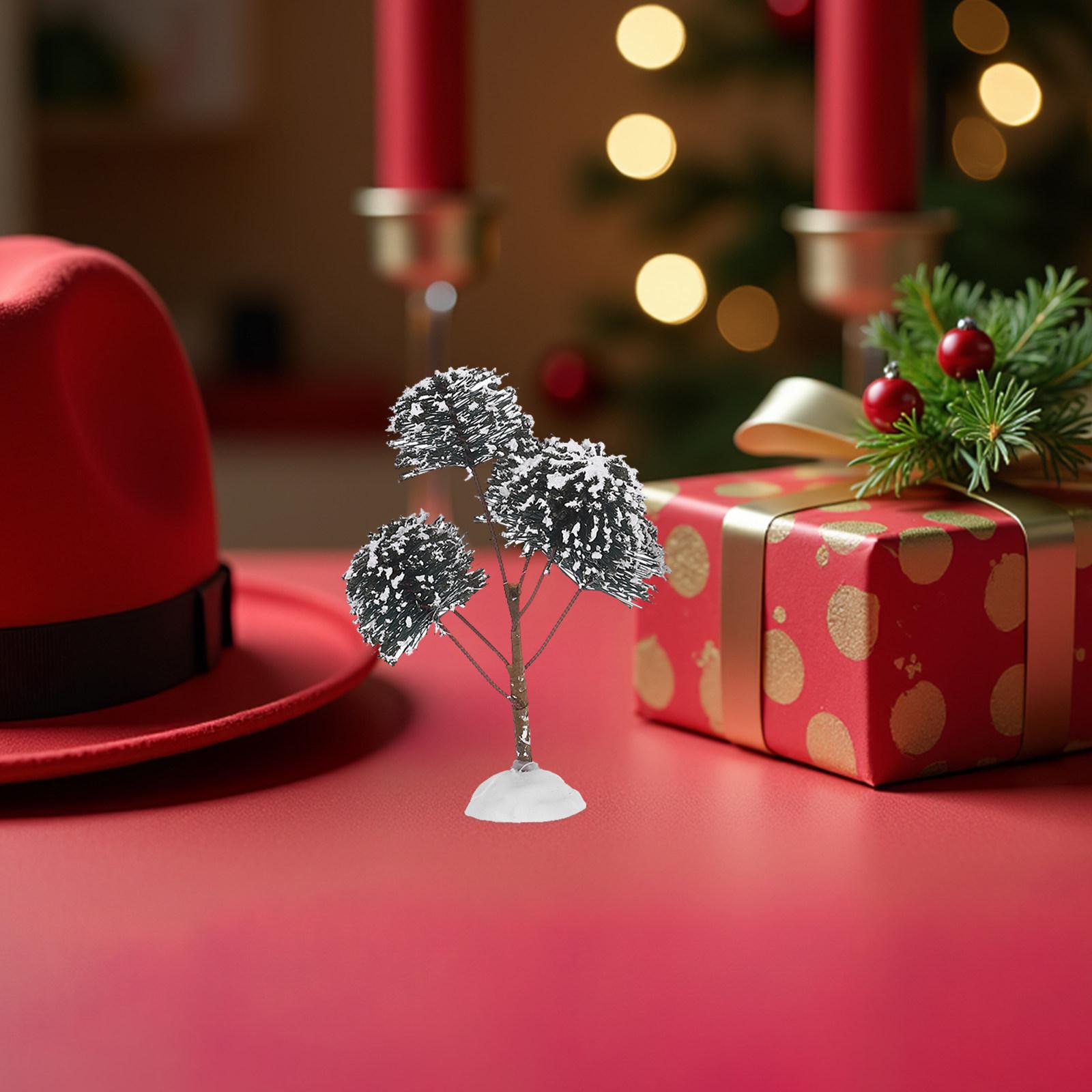 

3Pcs Mini Snow Frosted Christmas Trees Artificial Desktop Xmas Tree Tabletop Decoration Holiday Atmosphere Booster other