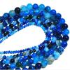 Natural Gemstone Blue Striped Agate Round Spacer Beads Jewelry Making 4mm 6mm 8mm10mm DIY