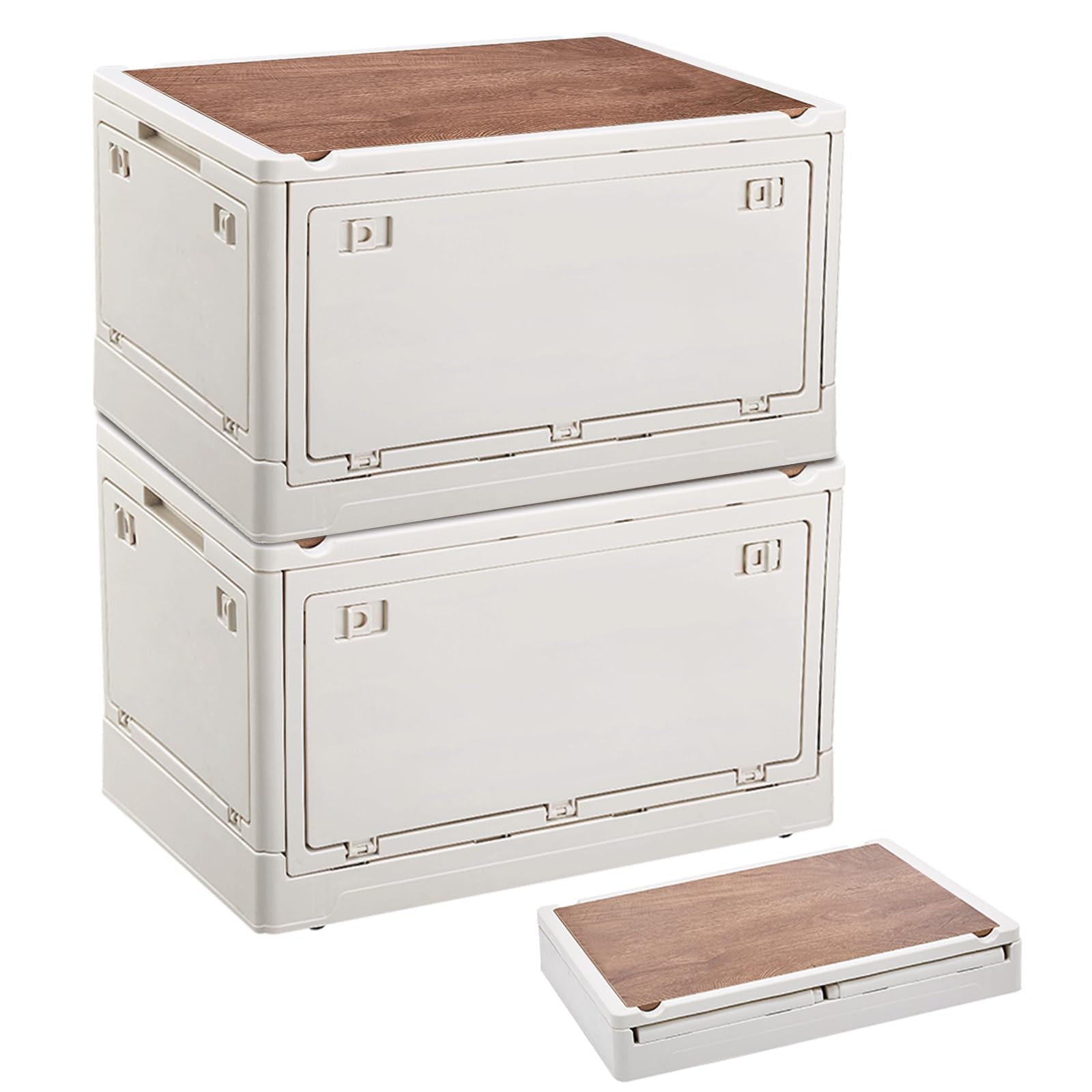 RULAYMAN 25L Foldable Storage Box 2-Piece Set with Outdoor Table and Lid Stackable Fully Accessible Large Capacity for Clothes Bedding Toys and 11780₽