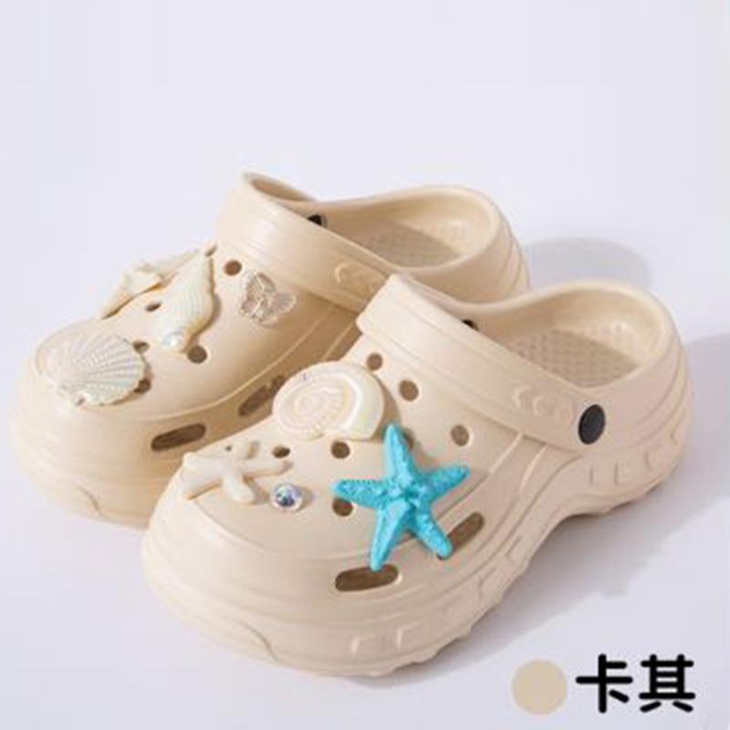 New hole shoes women's indoor and outdoor stepping on shit feeling comfortable and breathable eva slippers thick-soled slippers wholesale
