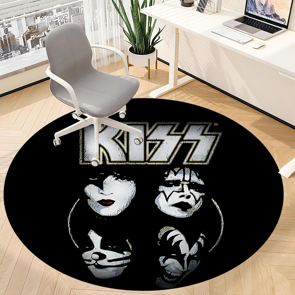 1pc KISS Band Office Round Area Rug, Indoor Mat Suitable For Office, Under Office Chairs Bedroom Living Room Home Decor  a0908159