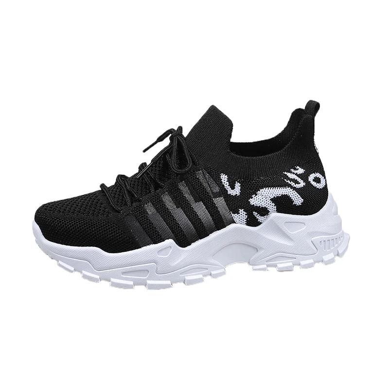 Fashion Women Sneakers All-match Light Flying-Woven Sport Running Shoes Cushion Gym Fashion Shoes Non Slip Casual Walking Tennis Shoes