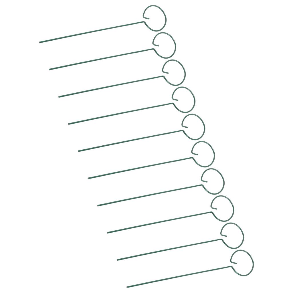 10Pcs Potted Plants Metal Trellis Provide Support 25CM Length Green Small Garden Trellis for