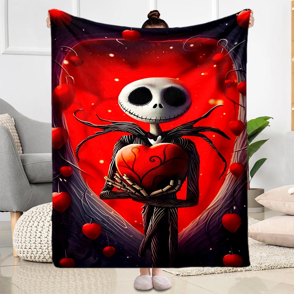 Nightmare Before Christmas Flannel Blanket-Soft and Suitable for Sofas,Beds,Offices,Travel,All Seasons,Great Gift for Holidays and Birthdays.