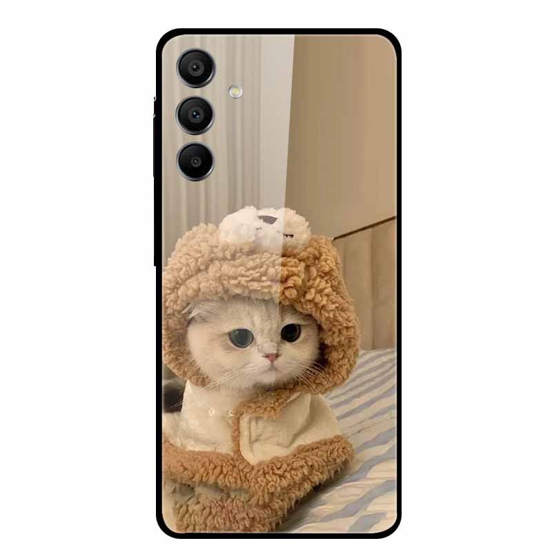 For Samsung Galaxy A16 Case Hard Tempered Glass Cover Colourful Back Shield Bumper for Samsung A 16 5G SM-A166B Protector Funda