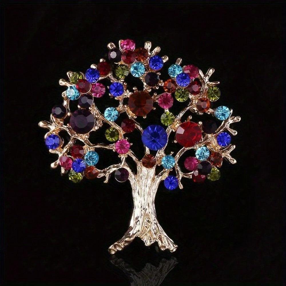 Vintage Silver-Tone Life Tree Brooch, Boho Design, Eye-Catching Statement Pin for Nature Lovers, Ideal Gift Choice