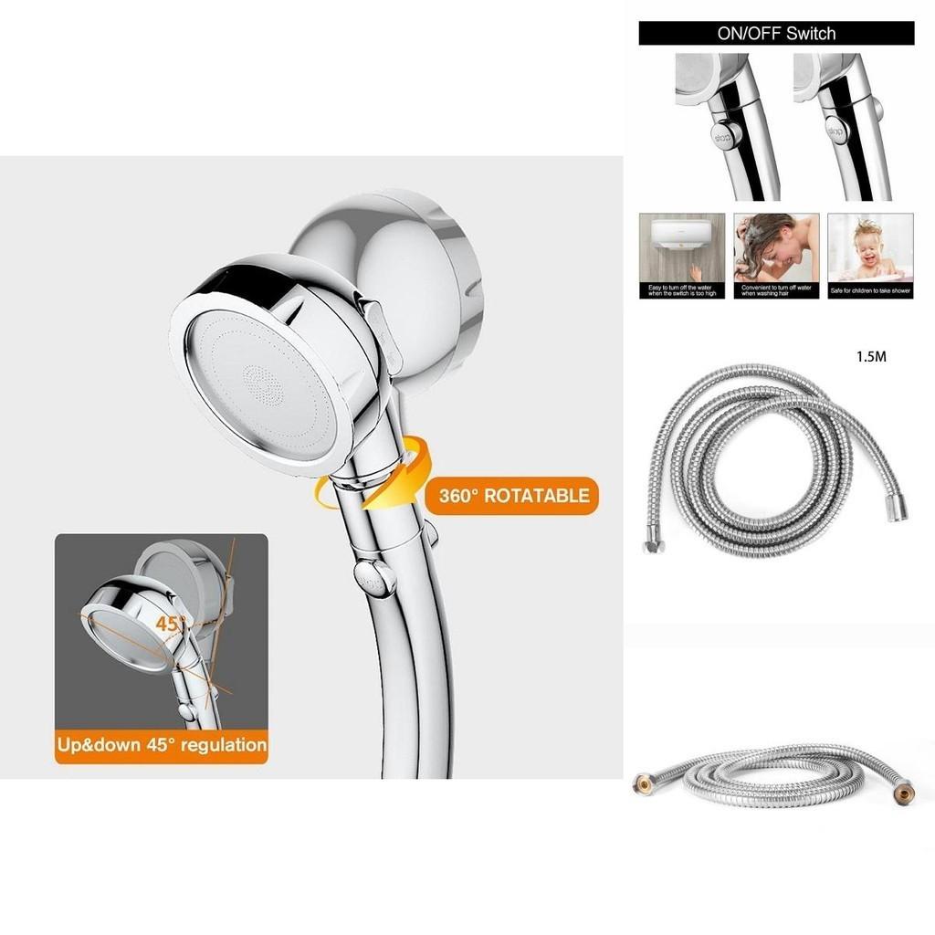 Portable 360 Degree Rotating Shower Head With Three Adjustable Modes For High Pressure Water Saving
