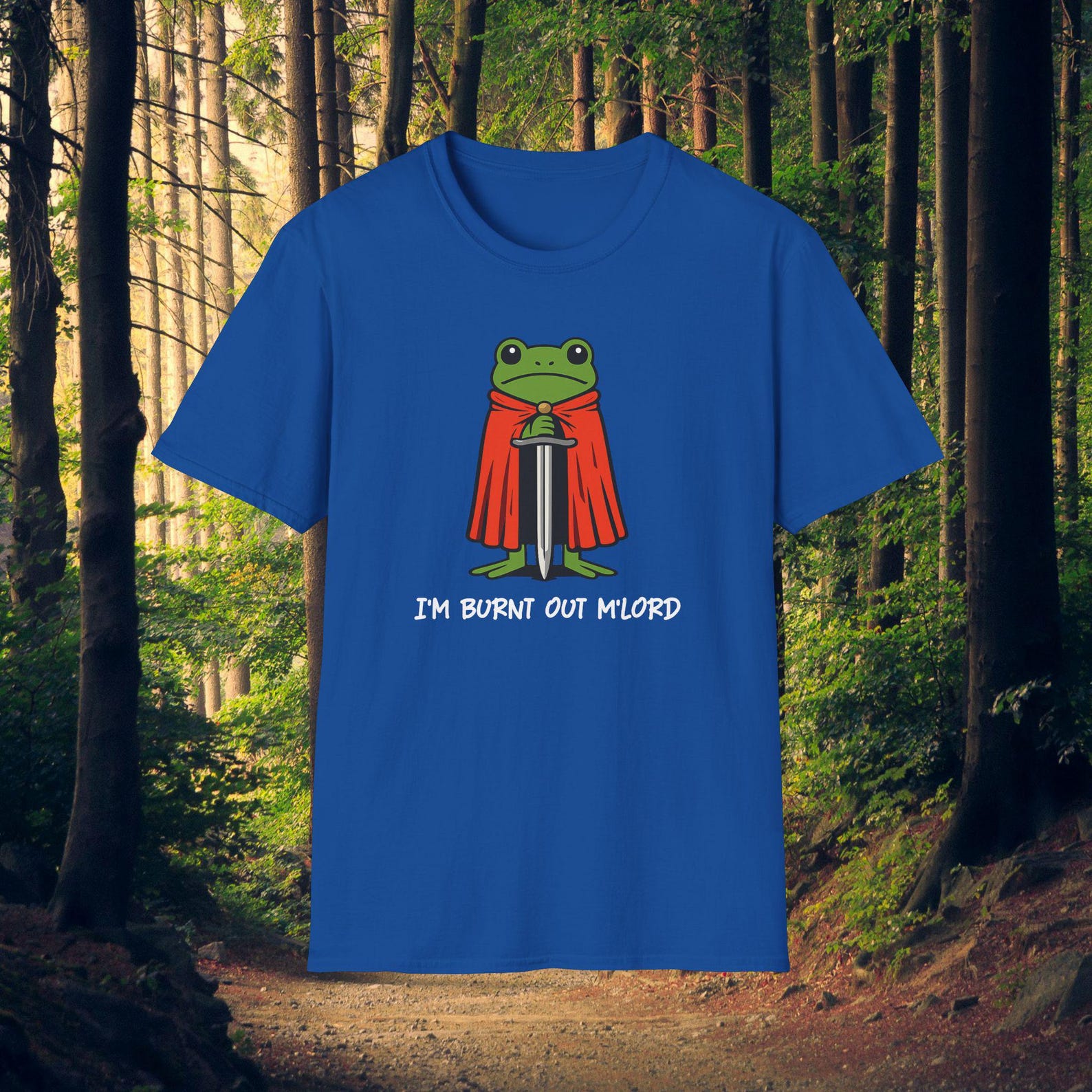 Frog Knight Burnt Out Meme TShirt, Wry Sarcastic Humor Tee 3XL