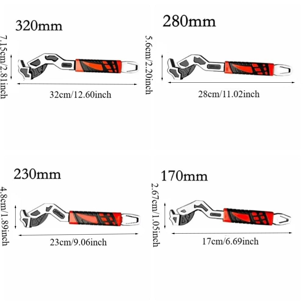 Stainless Steel Self Locking Wrench Quick Snap Anti-slip Adjustable Wrench Household Maintenance