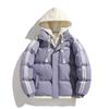 Couple Cotton Clothes Solid Color Hooded Cotton Clothes Couple Autumn/Winter Cotton Clothes