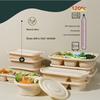 NHZHIW Biodegradable 3-Compartment Disposable Meal Box