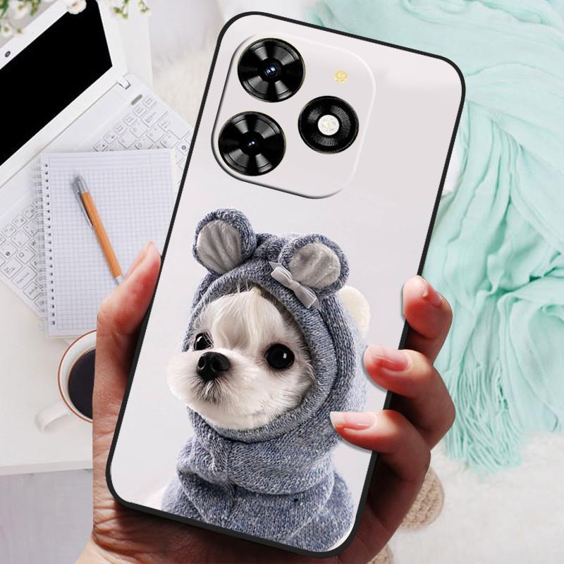 For Tecno Spark 20 Pro Case Black Silicone Bumper Wolf Lions Soft TPU Covers for Tecno Spark 20C 20 Funda Coque Spark20 KJ5