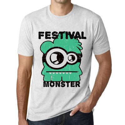 Herren Vintage T-Shirt Grafik T-Shirt Festival Monster Vintage Weiß