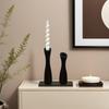 Retro Small - Waisted Wooden Candelabra, a Decorative Ornament for Living Room, Dining Table and Entrance Hall