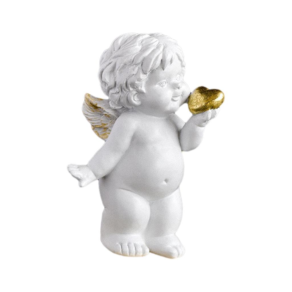 Cherub Sculpture Baby Angel Statue, Modern, with Wings Cupid Figurine Little Angel Decoration for Indoor Garden Home Decor
